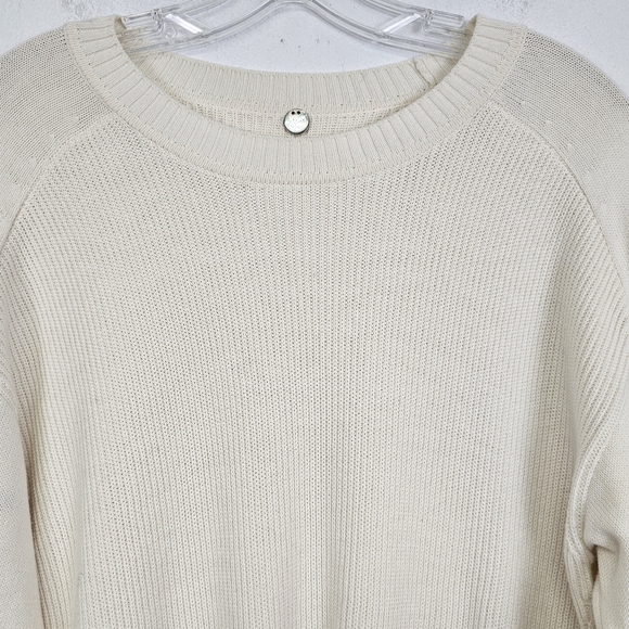 Margaret O'Leary Sweater Cream Slouchy Mixed Stitch Pullover Sz S Coastal - Picture 2 of 10